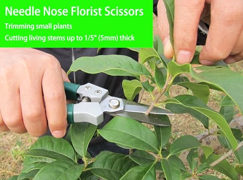 Floral Pruning Shears, Aluminium Handle with Stainless Steel Needle Nose Blade - Image 4