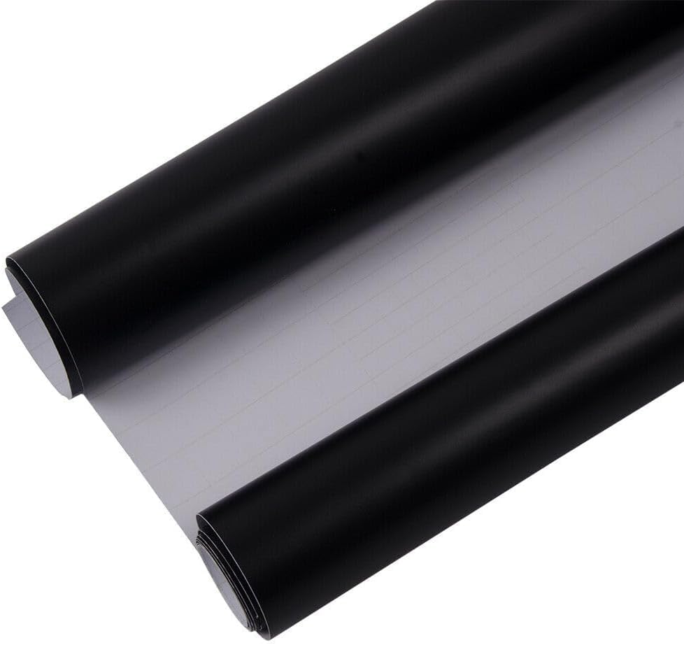 Image of LZLRUN Matte Black Vinyl Wrap Self Adhesive Air Release Bubble - Outdoor Rated for Automotive Use - 12 inch x 60 inch Knife + Hand Tool (1.65ft x 5ft)