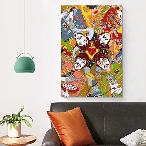 Poster décoratif The Beatles – Impression sur toile – Décoration murale moderne pour chambre à coucher – 30 x 45 cm - Les Beatles, Paul McCartney, John Lennon, RIngo Starr, George Harrison Poster décoratif The Beatles - Impression sur toile - Décoration murale moderne pour chambre à coucher - 30 x 45 cm – Image 5