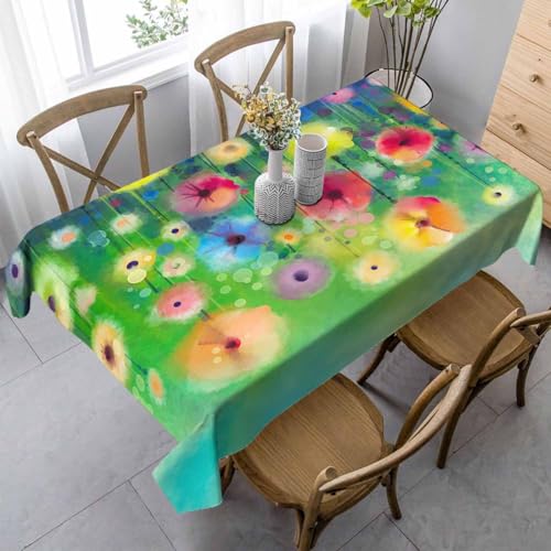 Nappe de table fleurs de jardin réutilisable pour repas en salle à manger et terrasse - 2