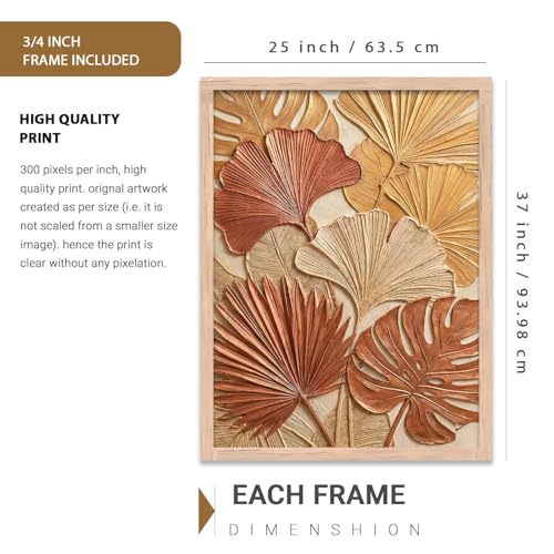 Image of kotart Floral Wall Art Home Decoration | Aesthetic BohoPaintings With Frame For Living Room Bed Room Hotel Wall Decor Digital Reprint (25x37 inch)