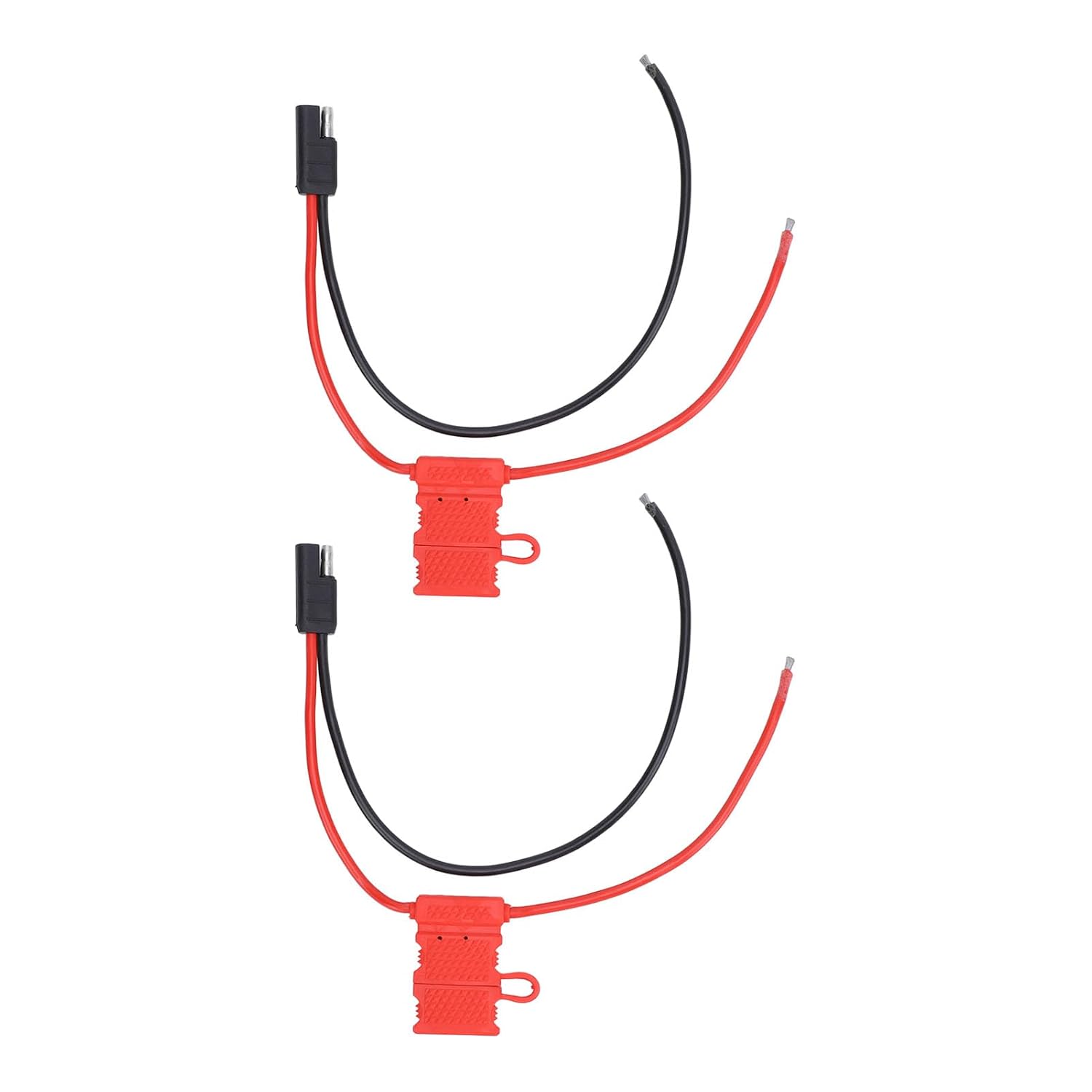 2 szt. Kabel Zasilający do Radia Mobilnego z Bezpiecznikiem Doskonała wydajność dla CDM1250 GM360 GM3188 GM3688 Konstrukcja Zapewniająca Wysokie Bezpieczeństwo o Długości 30 Cm