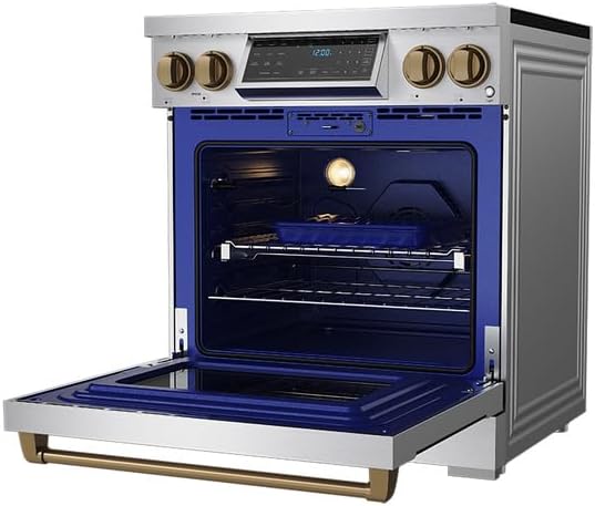Gordon Ramsay by THOR Kitchen 30 Inch Professional Freestanding Induction Range in Stainless Steel and Bronze