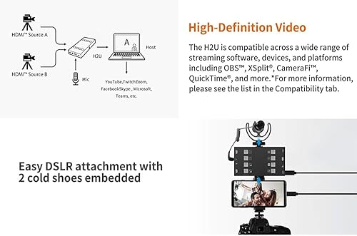 Miniatura 6 de Tarjeta de captura de video HDMI USB3.0 4K con 2 entradas, 2 salidas, transmisión de captura de dos pantallas, transmisión en vivo, HDMI a USB 3.0,