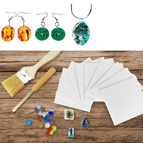 100 Pieces Microwave Kiln Papers And High Temperature Nichrome Wire Jump Rings, Ceramic Fiber Paper Hot Melt Kiln Paper And U Hanger Hooks For Diy Fusing Glass Jewelry #TOP4