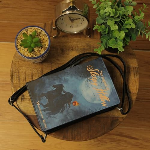 The Legend of Sleepy Hollow Gothic Book-Shaped Clutch Bag with Crossbody or Wrist Strap, 9.25” Long, Perfect for Fans of Classic Horror and Dark Aesthetics4
