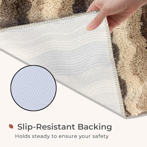 Image of Luxe Home Birmingham Bath Mat Super Soft Microfiber 2200 GSM Bathroom Mats Water Soak Anti-Skid Door Mats for Home Combo, Bedroom, Floor Mat 38x58 cm (Amber) Pack of 2