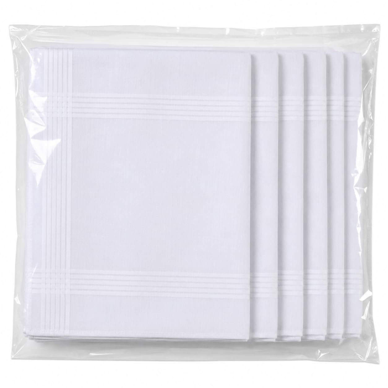 White Cotton Handkerchiefs for Men, Pack of 6-image-25