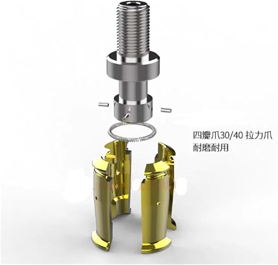 Spindle Pull Claws BT30 BT40 45 Degrees Gripper External Internal Threaded Spindle Claw Clamp 4 Petal Pull(BT30 Internal Thread)