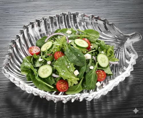 Image of Crystal Clear Glass Leaf-Shaped Serving Dish Platter Set of 1, Decorative Nut, Candy, Snack, & Dry Fruit, Sweets Tray, Elegant Centerpiece for Parties, Dining Table, and Home Decor