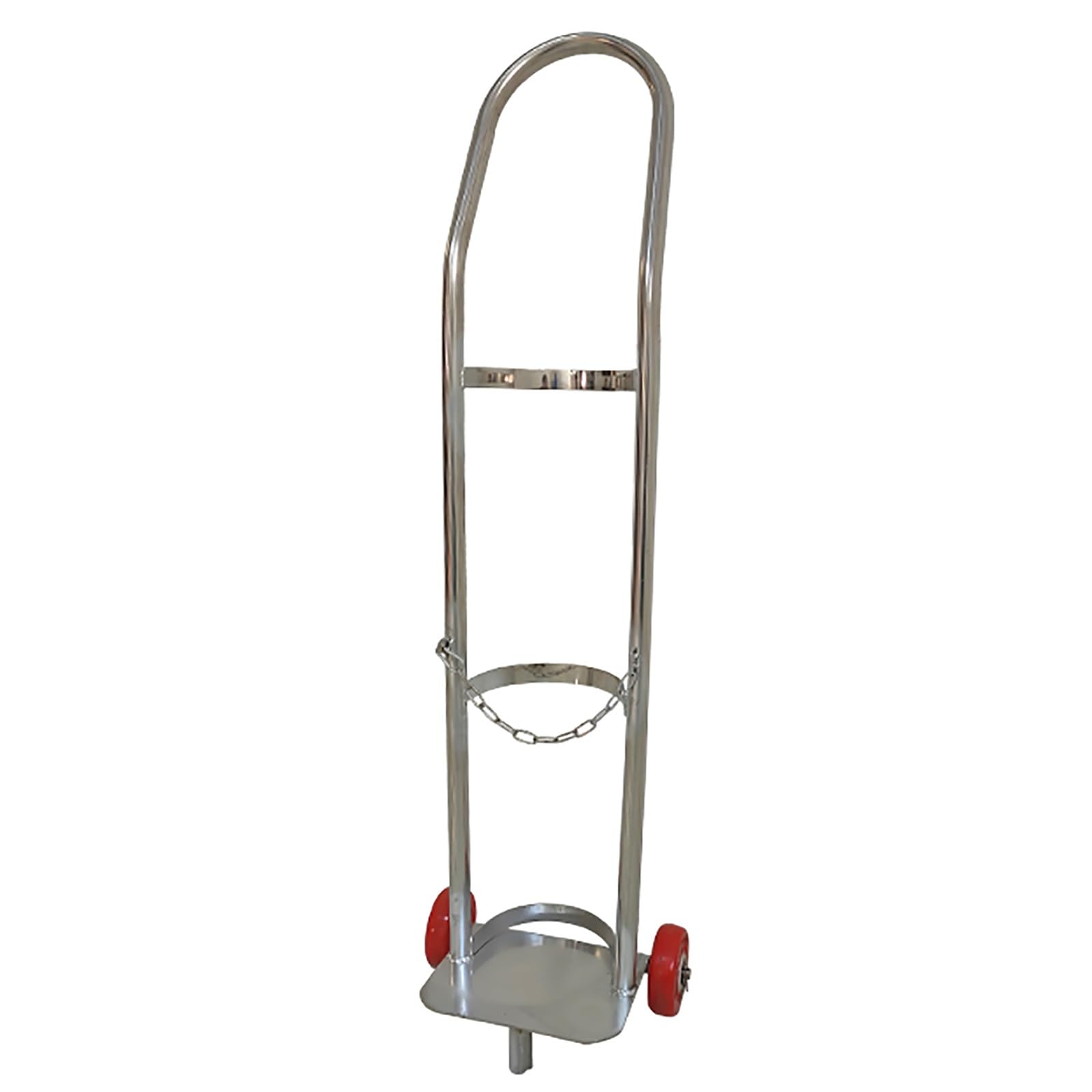 WQPMNYG Stainless Steel Gas Cylinder Holder, Lightweight Dolly Cart for Oxygen Tank Transport with Safety Chains, Hospital Trolley