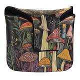 Funda cuadrada para putter de mazo con cierre magnético, regalos de golf para mazos y piel sintética cuadrada, impermeable, Amanita, Cesarea, hongo, paja, hongo, negro, 4