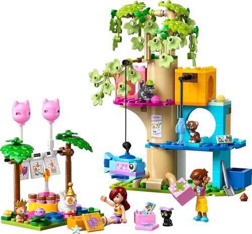 Image of LEGO Friends Cat Birthday Party & Tree House Building Kit Toy 42666 Building Blocks Toys for 6+ Gift for Boys and Girls