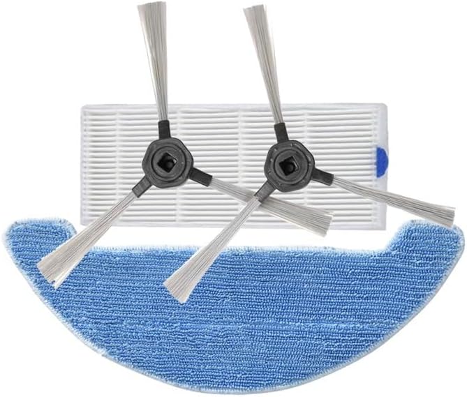Robot Vacuum Brushes Side Brush HEPA Filter Mop Cloth Compatible with Dibea D960 DT9 Robotic Vacuum Parts (1set)(2pc Brush)