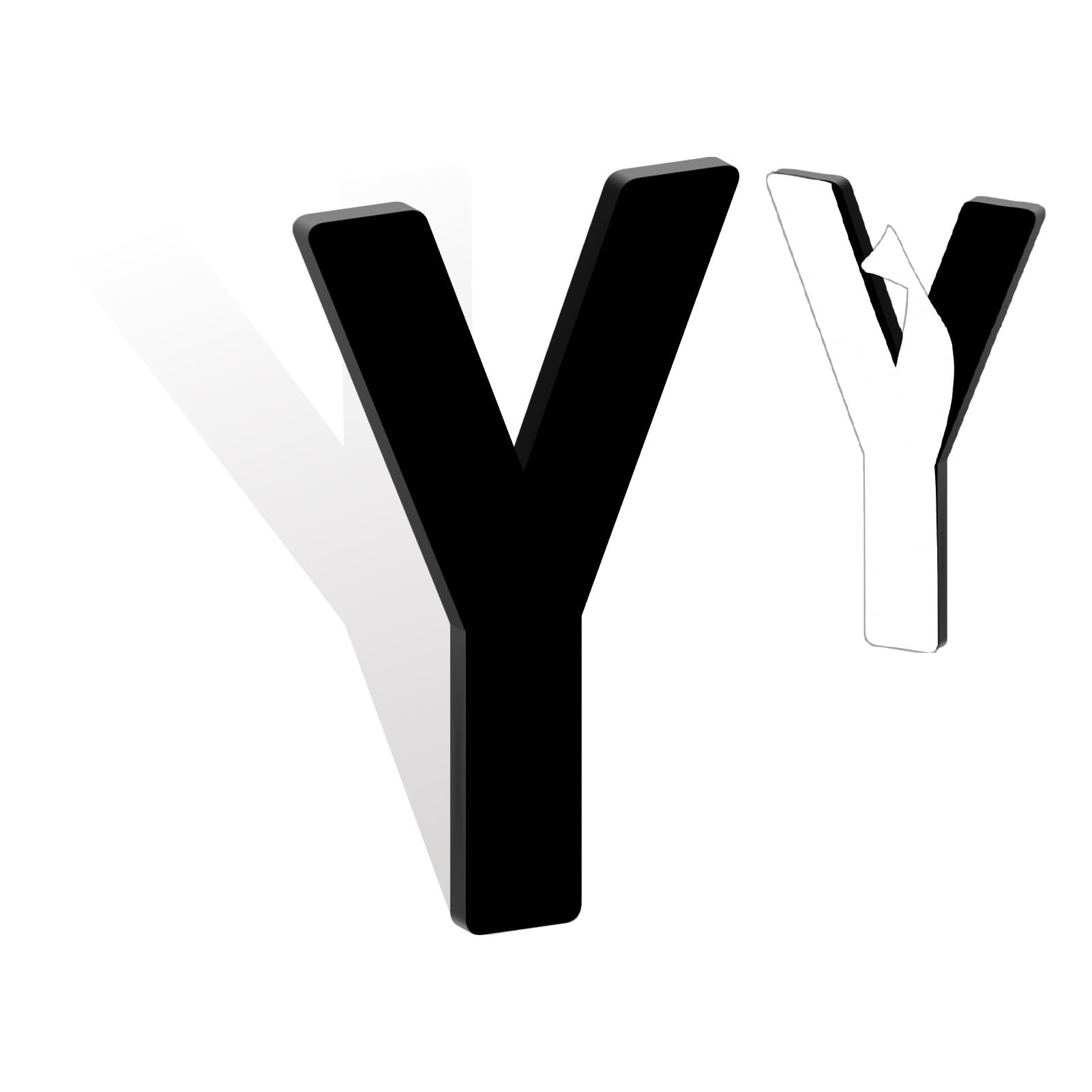 3 Inch Self Adhesive House Numbers, Acrylic Modern House Address Numbers and Letters, Black Adhesive Mailbox Door Number Letters for Office Hotel