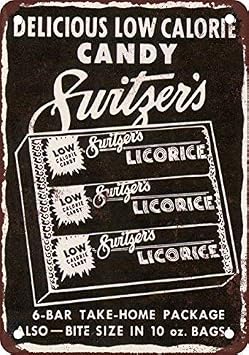 1955 Switzers Licorice Vintage Look Reproduction Metal Tin Sign 8X12 Inches