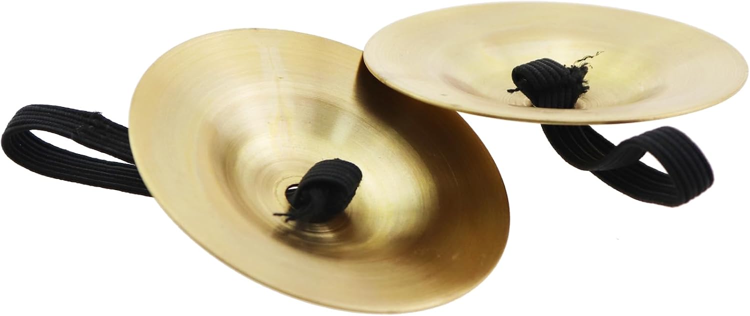6PCS Brass Finger Cymbals Diameter 2.1 Inch Percussion Instrument Teaching Aids Drums Accessories Suitable for Belly Dance and Ballroom Dancing image 3