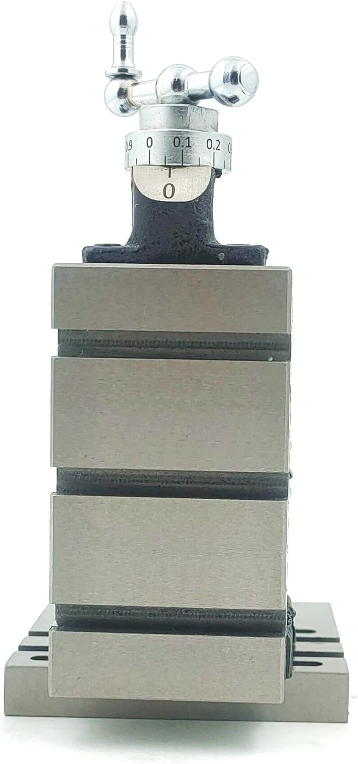 MachEL Mini pionowa prowadnica frezująca ze stalowym imadłem 2"/50 mm i płytą podstawową – bezpośredni montaż do mini tokarki 7x14