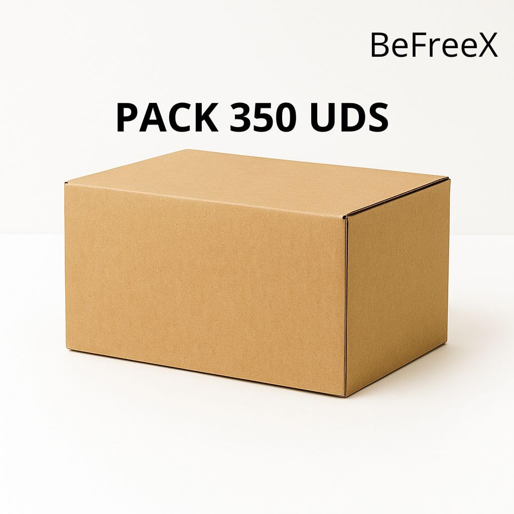 BeFreeX - Bolsas de papel kraft con asa plana 26×17×29 cm | Packs de 175 y 350 unidades | Resistentes, ecológicas y personalizables | Bolsas para regalo | Para tiendas, eventos y comercios (350)