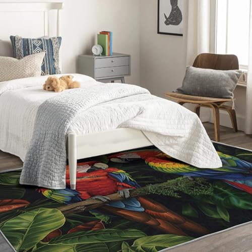 Tapete decorativo rectangular Zydzarrx 2x3 ft rojo verde miniatura 3