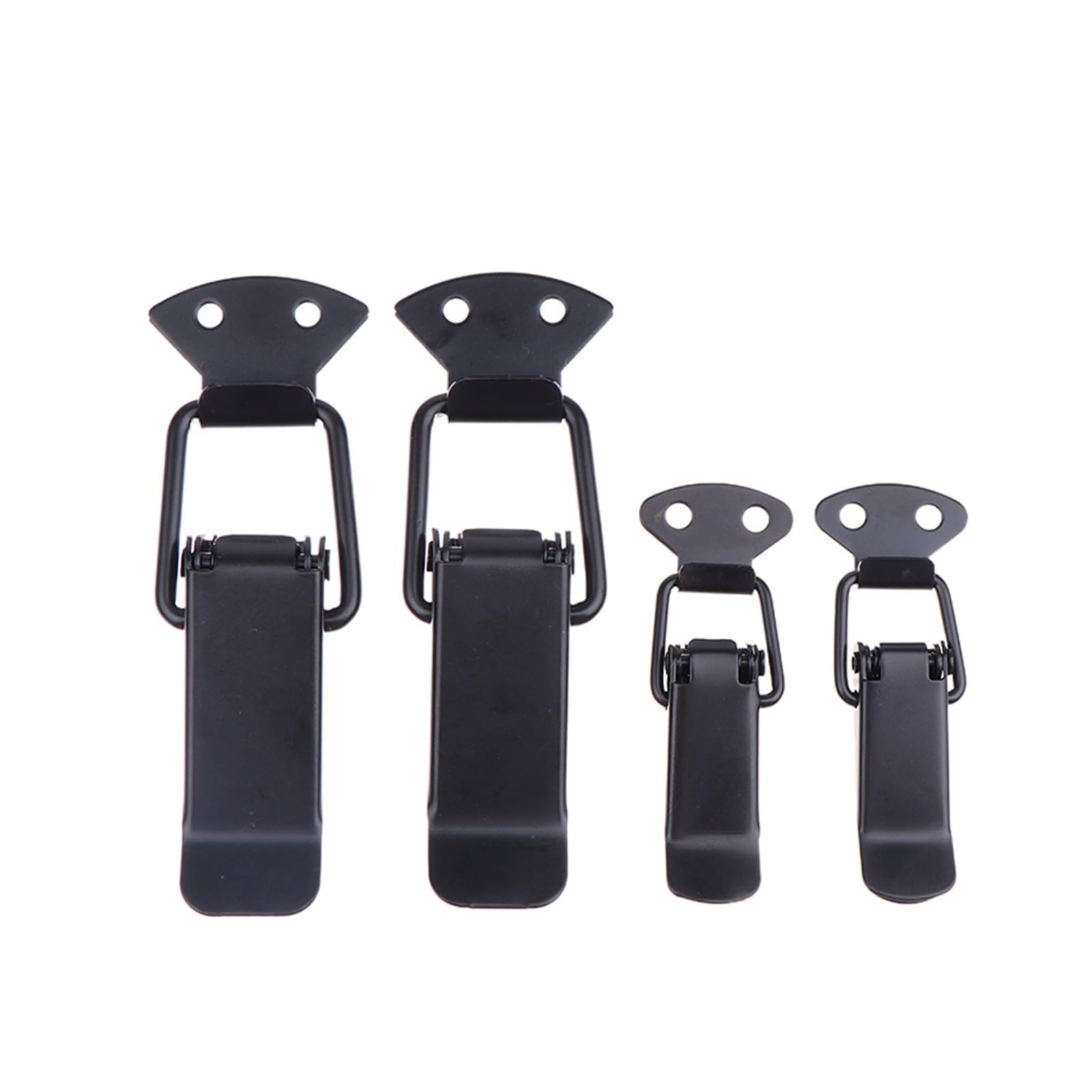4Pcs Latch Catch Duck-Mouth Buckle Hook Wooden Box Hasps Clamp Iron Spring Clasp Loaded Draw Toggle(Black01)