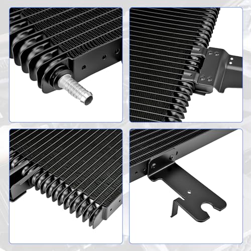 JURPLIX 918-216 Transmission Oil Cooler Compatible with Ford F-250 F-250 F-350 F-450 F-550 Super Duty 2003-2007, 6.0L V8 6.8L V10, Replace # 3C3Z-7A095-CA 4C3Z-7A095-CA 5C3Z-7A095-CA 5C3Z7A095B, Black