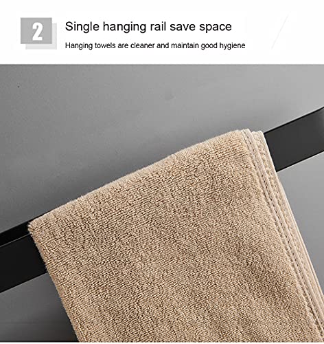 Handdoekenstang, Wandmontage Handdoekhouder, Handdoekrek van aluminiumlegering, handdoekstang voor badkamer, keuken, toilet, 33 cm (black) - Image 6