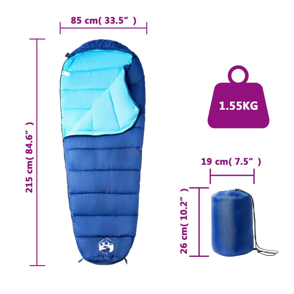 Śpiwór typu mumia dla dorosłych, poliester 190T, rozmiar x na pór roku, wymiary opakowania x, na kemping, wędrówki, trekking, do aktywności na świeżym powietrzu, namiot, podróż, z plecakiem