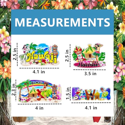 Set 4 Imanes Decorativos Hawaií 3D Diseño Tropical miniatura 2