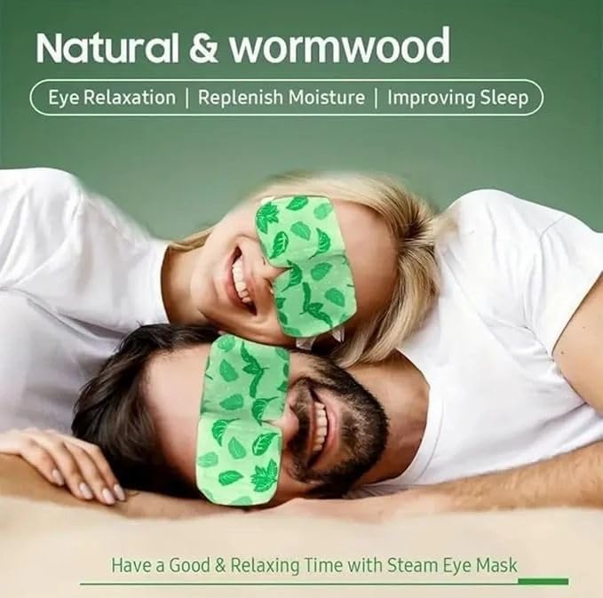 A SIGMA PATELS Heated Eye Mask 16 Pcs, Self Warming Steam Eye Compress for Tired Eyes, Under Eye Care & Relaxation, Disposable Portable Personal Care Mask 1