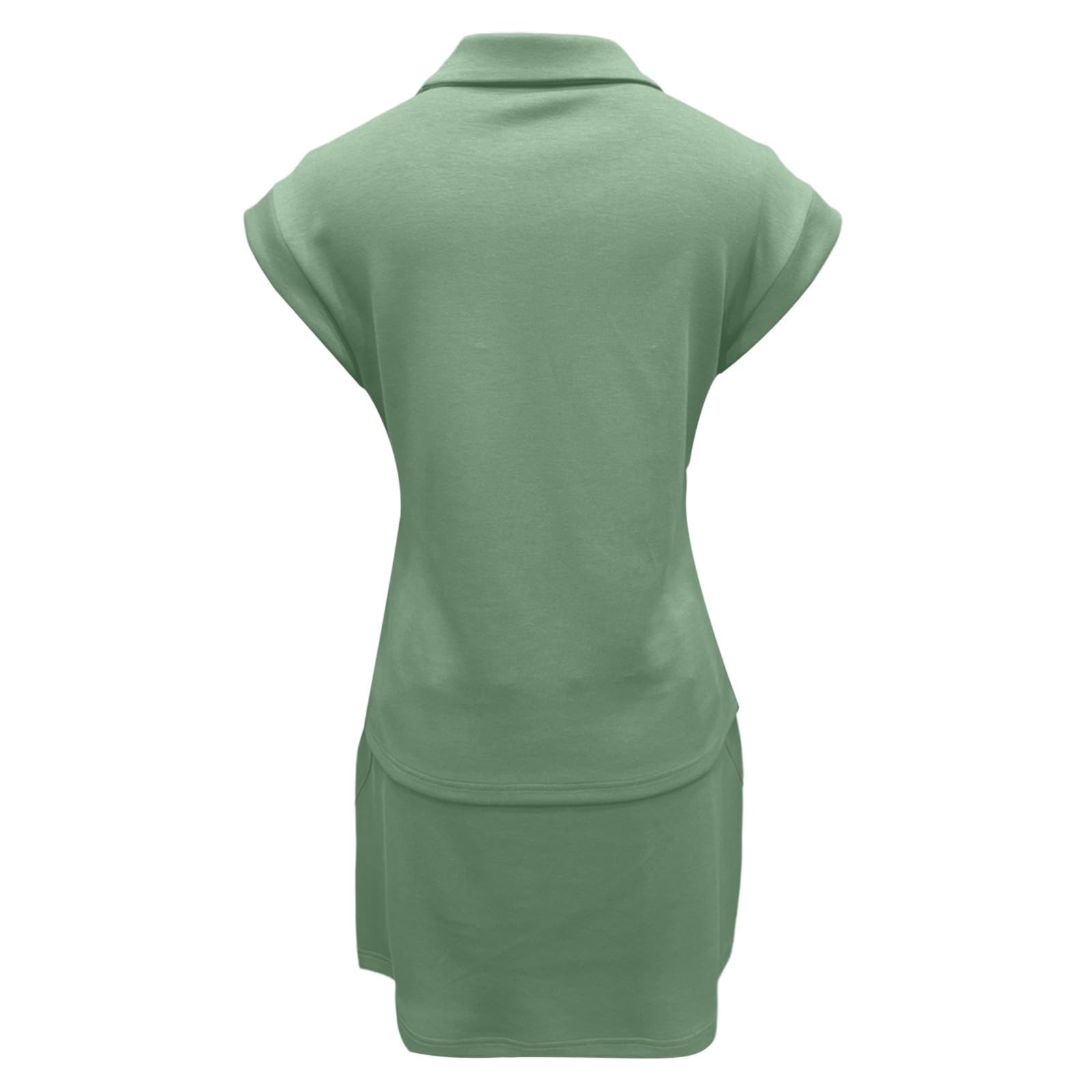 2026 Rock Damen Sportliches Outfit mit Rockanzug für Damen mit kurzen Ärmeln klassischem Kragen. Ideal für sportliche Aktivitäten im Frühling Sommer. Pflegeleicht moderner Stil.