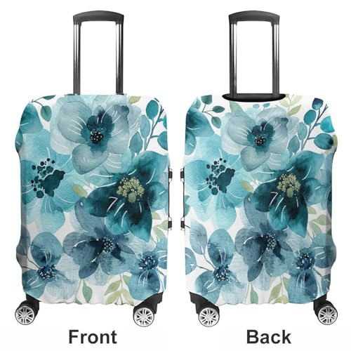 Cyan And Blue Luggage Cover Tsa Approved Suitcase Covers for Luggage Elastic Washable Suit Case Covers Anti-Scratch Travel Luggages Sleeve Suitcase Protector Fits 19-30 Inch Case(XL)3
