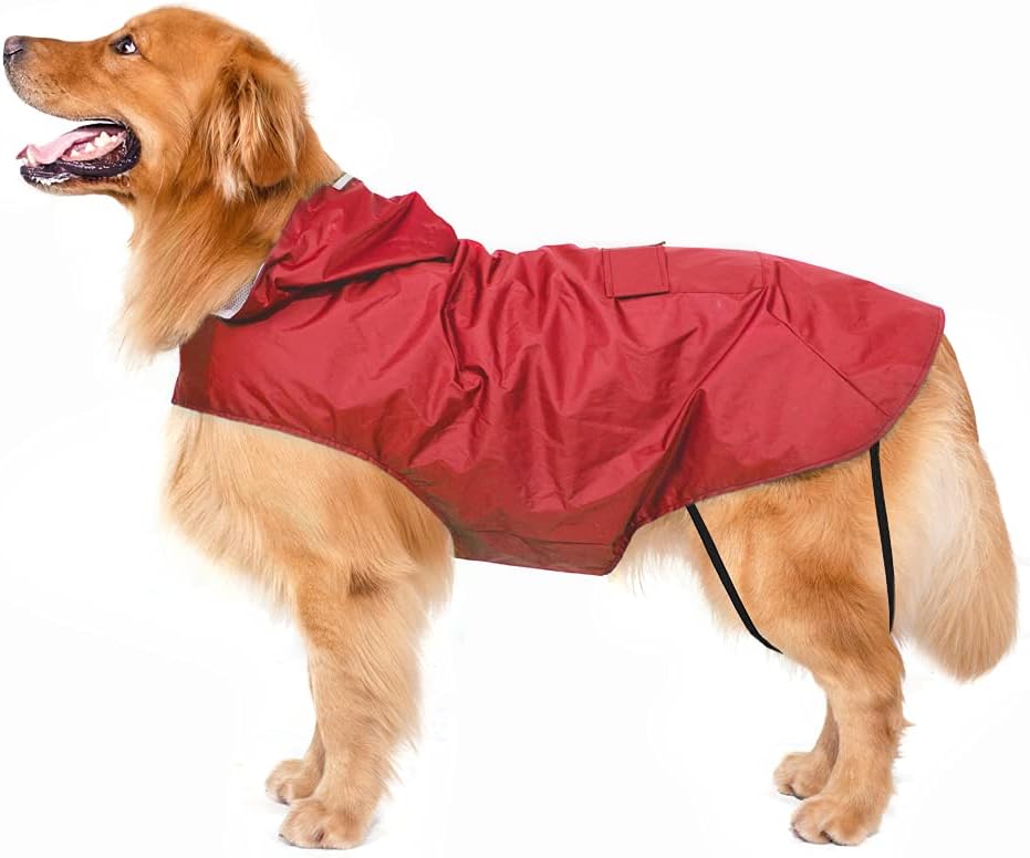Bwiv Dog Raincoat with Elastic Straps Big Dog Raincoat with Hood