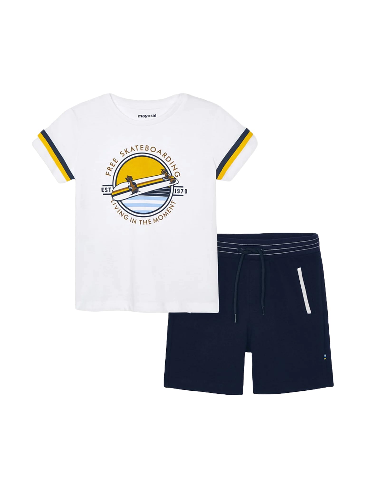 Generico Set Estivo Bambino - Completo T-shirt e Pantaloncini in Cotone, Outfit Casual Sportivo con Stampa Skateboard, Comodo e Traspirante per Attività all'Aperto, 3644, Bambini e Ragazzi