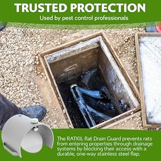 Ratkil Drain Guard for Rodent Control | Stainless Steel Rat Flap Stop Rats within Drainage & Properties - Rat Gates for Sewers - (Stainless Steel 4"/110mm)