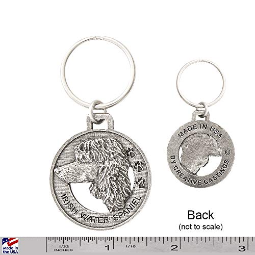 Irish Water Spaniel Keychain, Dog, Pewter, D102KC, 1 1/2, 100% Handmade in the USA, Pet, Tag, Metal, Keychain, Key Chain, Key Ring, Key Fob, Gift, Over 90 Dog Keychains2