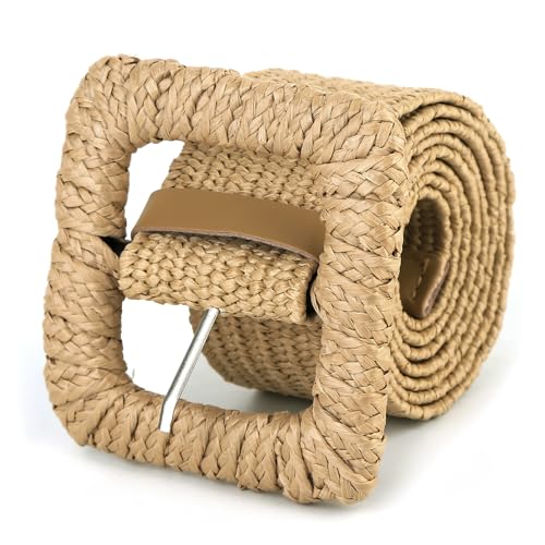 SeptCity Woven Belts for Women, Wide Boho Stretchy Ladies Belts for Dresses and Jeans Valentine's Day Gift for Women