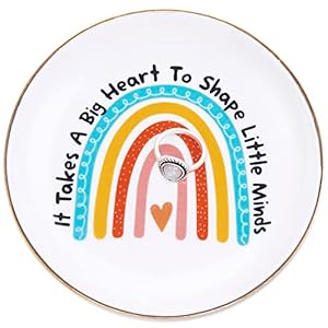 Teacher Appreciation Gifts -" It Takes a Big Heart to Shape Little Minds" -Teacher Gifts for Women Mother's Day End of the Year Back to School Graduation Retirement Christmas Gifts -Rainbow Ring Dish Teacher Appreciation Gifts It Takes a Big Heart to Shape Little Minds Teacher Gifts for Women Mothers Day End of the Year Back to School Graduation Retirement Christmas Gifts Rainbow Ring Dish