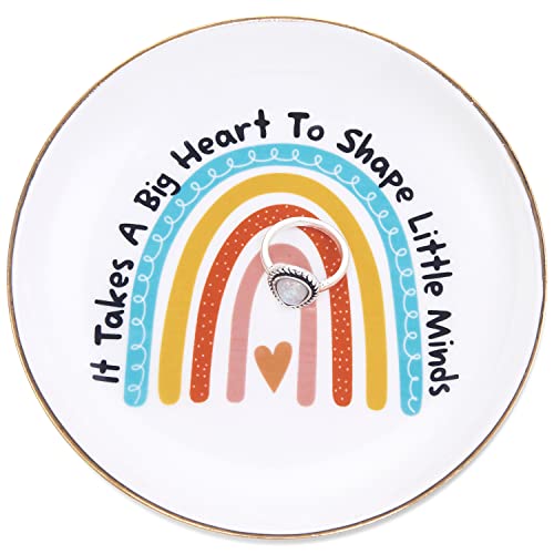 Teacher-Appreciation-Gifts-It-Takes-a-Big-Heart-to-Shape-Little-Minds-Teacher-Gifts-for-Women-Mothers-Day-End-of-the-Year-Back-to-School-Graduation-Retirement-Christmas-Gifts-Rainbow-Ring-Dish Teacher Appreciation Gifts It Takes a Big Heart to Shape Little Minds Teacher Gifts for Women Mothers Day End of the Year Back to School Graduation Retirement Christmas Gifts Rainbow Ring Dish