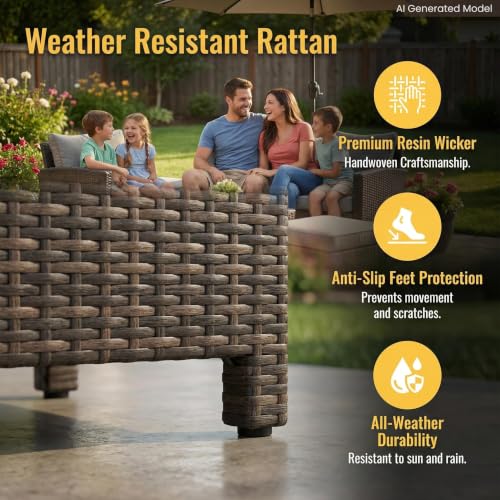 Wisteria Lane 7 Piece Patio Furniture Set, Patio Sectional for All Weather - Image 3