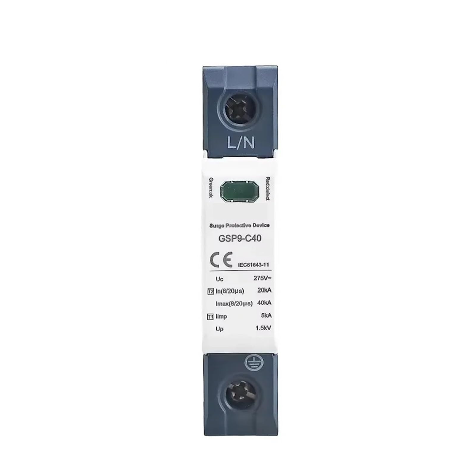 Dispositivo di protezione da sovratensioni GSP9 SPD Scaricatore di sovratensioni a 1/2/3/4 poli 275 V 385 V 400 V 440 V 40 KA(AC440V,2P)