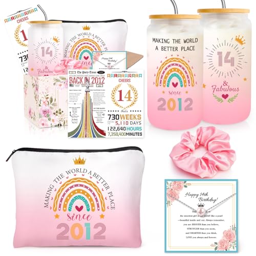 Frerdui 14th Birthday Gifts for Girls Gift for 14 Year Old Beautiful Teen Girl 14 Year Old Girl Gifts Best Popular Present for Aged 14 Born in 2012 14th Birthday Decorations for Girls