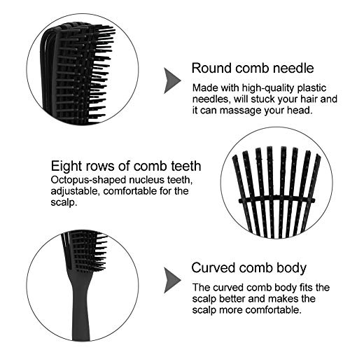 Hair Brush, Detangle Hair Brush, Plastic Octopus Comb for Hair Detangler for Kinky Wavy Curly Wet Dry Long Thick Curly Hair - Image 4