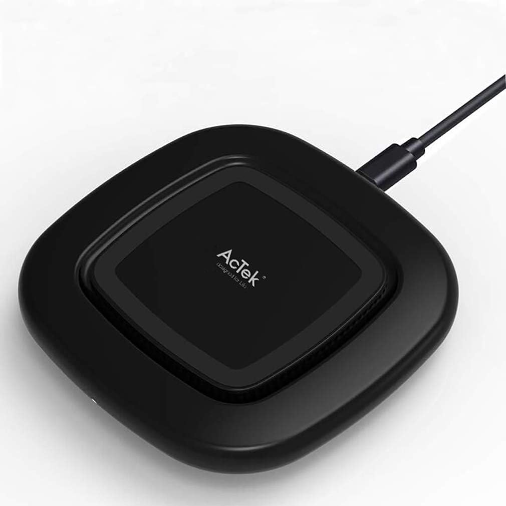 Wireless Charger, AcTek 10W Fast Wireless Charging Pad for Galaxy S10/S9/S9+/S8/Note 9, Qi-Certified 7.5W Wireless Charging Compatible with iPhone XS MAX/XR/XS/X/8/8 Plus, 5W for All Qi-Enabled Phones
