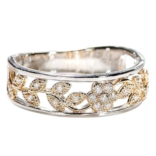 指輪 Pt900 K18YG プラチナ イエローゴールド ダイヤモンド 0.15ct コンビ フラワー 花 レディースリング ジュエリー[f203-ptyg]※14号 ALPAZ126-14