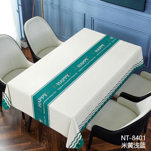 Nappe en PVC rectangulaire fleuries marguerite bleue grande table maison - 8