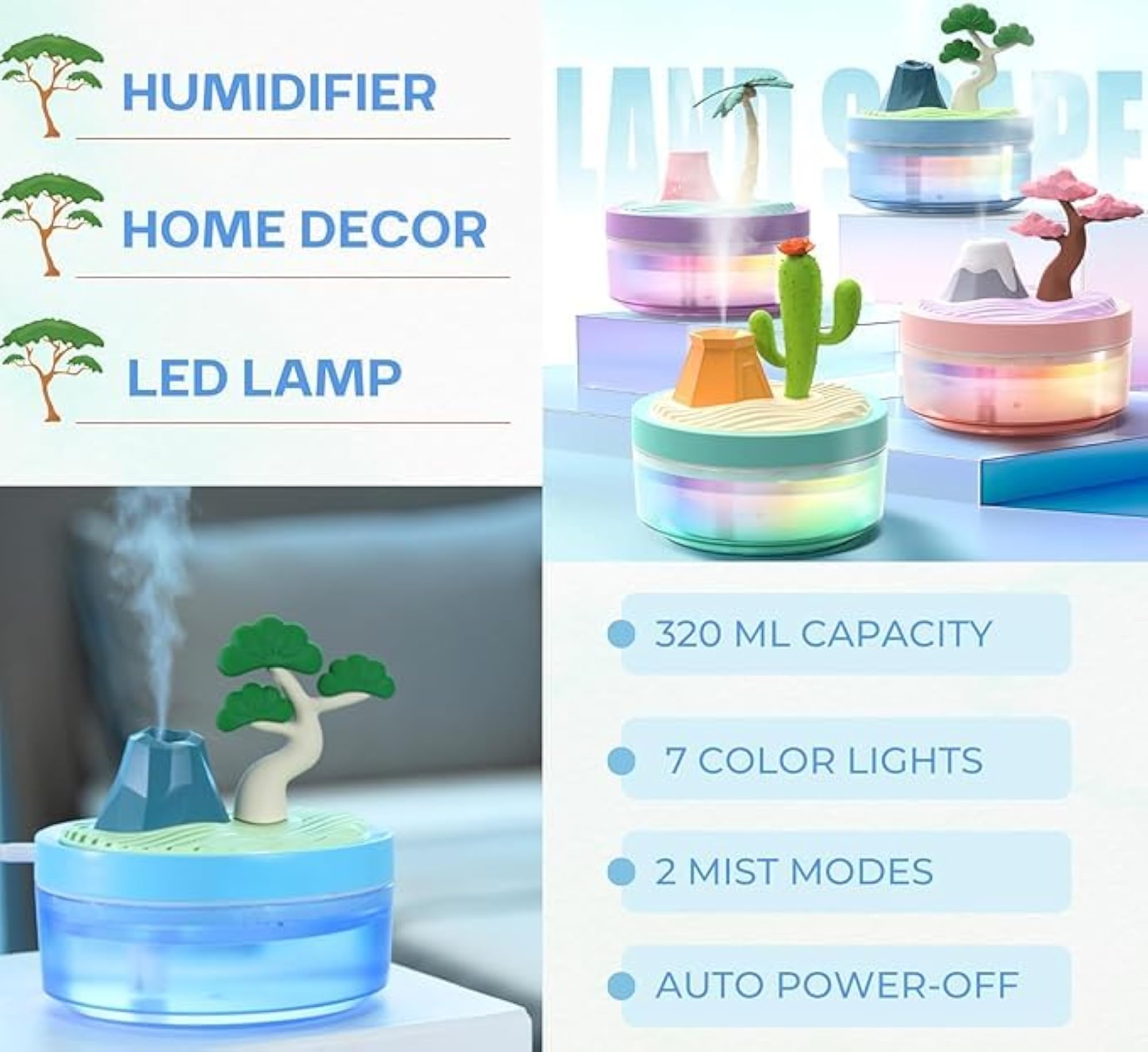 Aroma Diffuser with Colorful Light Mini Humidifier