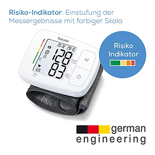 Beurer BC 21 Handgelenk-Blutdruckmessgerät, mit Sprachausgabe in Deutsch, Englisch, Französisch,...