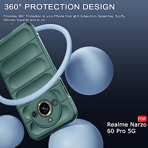 Image of TheGiftKart Liquid Silicon Back Cover Case for Realme Narzo 60 Pro 5G | Shockproof Military Grade Protection | Micro-Fibre Cloth On Inner Side | Anti-Slip Grip Realme Narzo 60 Pro Back Cover (Green)