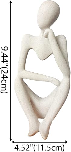 Vista 6 de Dnoifne La escultura del Pensador, adornos para acuario, estatua de escultura abstracta, arte decorativo de regalo, figura de decoración del hogar